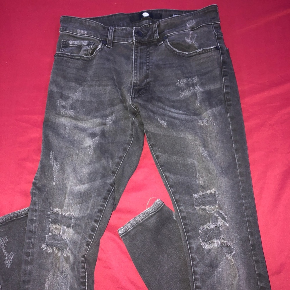Jordan Craig Black Washed Ripped Jeans